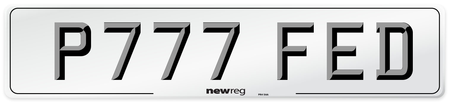 P777 FED Number Plate from New Reg